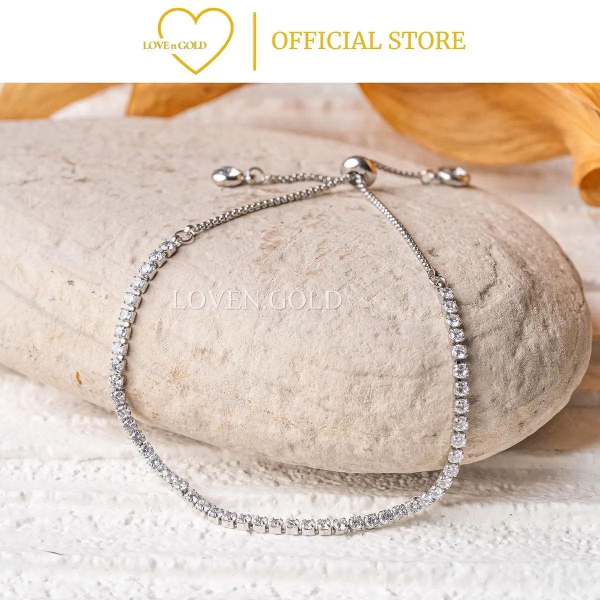 LOVEN.GOLD Gelang Kristal SMALL #2015 SERUT anti karat titanium kristal putih rainbow hitam perhiasan wanita