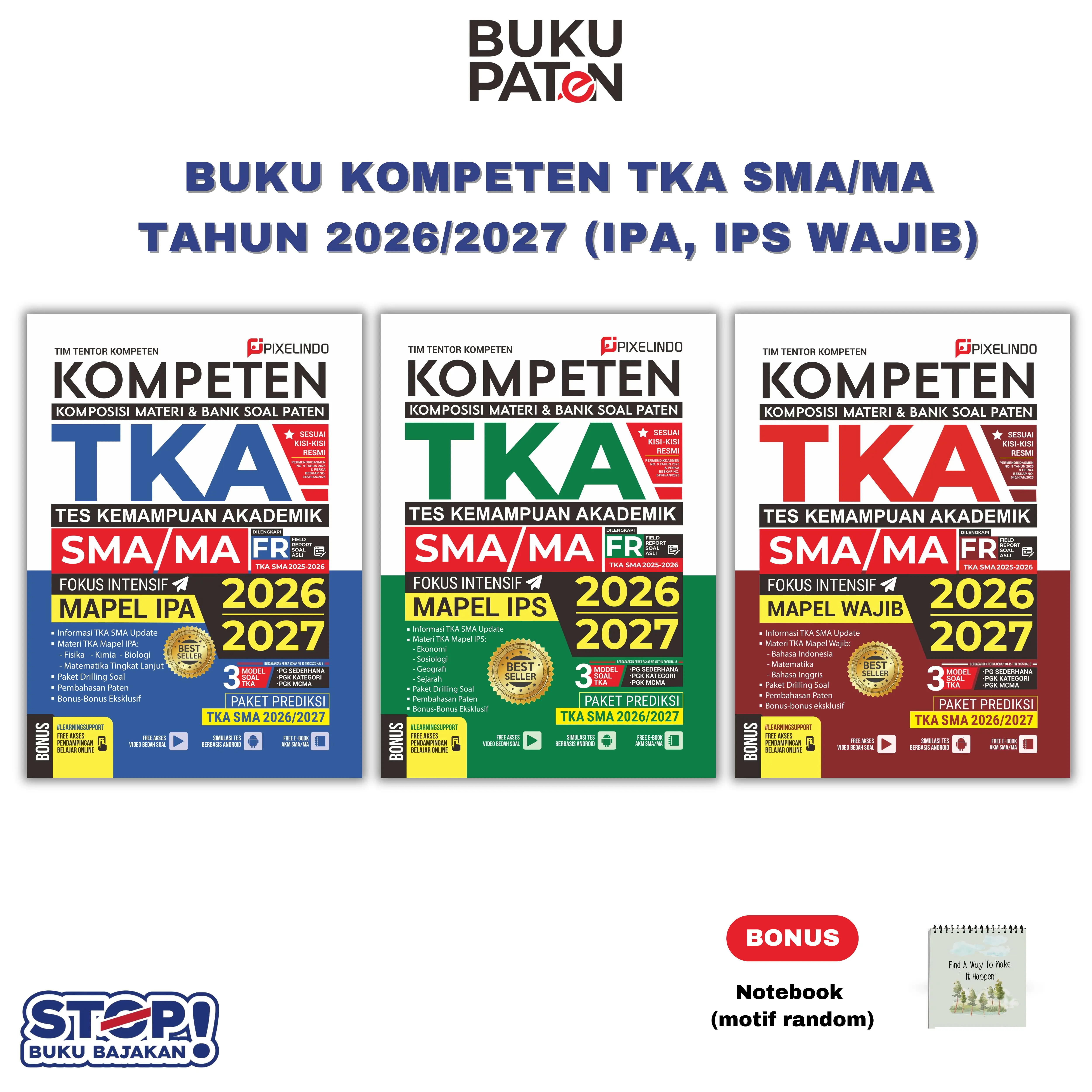 BUKU KOMPETEN TKA TES KEMAMPUAN AKADEMIK SMA/MA IPA, IPS DAN WAJIB TAHUN 2026/2027 TERBARU Soft Cover