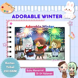 Adorable Winter Coloring book, Buku mewarnai