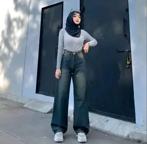 HIGHWAIST KULOT LOOSE JEANS WANITA