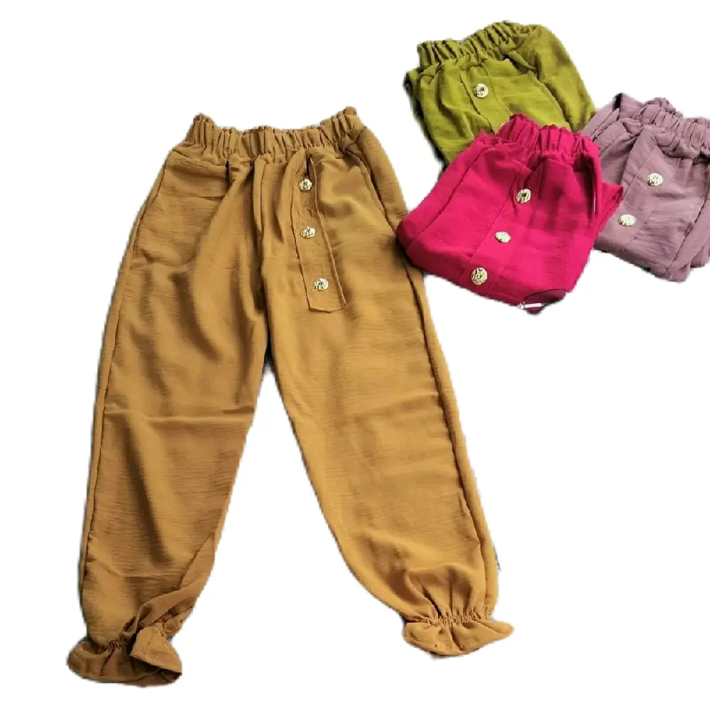 celana joger crinkle anak perempuan usia 4-14 tahun / celana joger anak perempuan Fashion