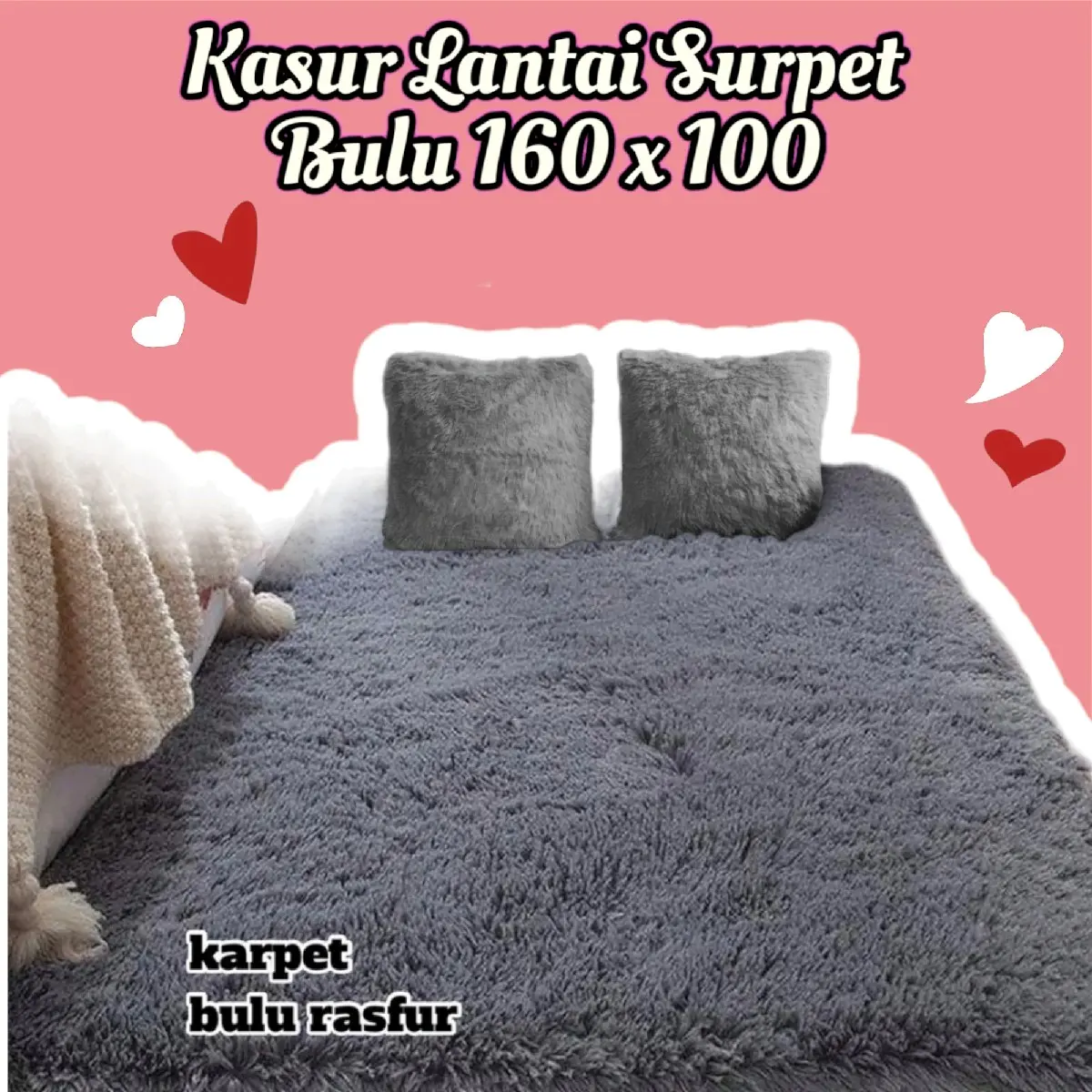 KASUR KARPET BULU UK 160X100 | SURPET | KARPET LANTAI Dalam Ruangan