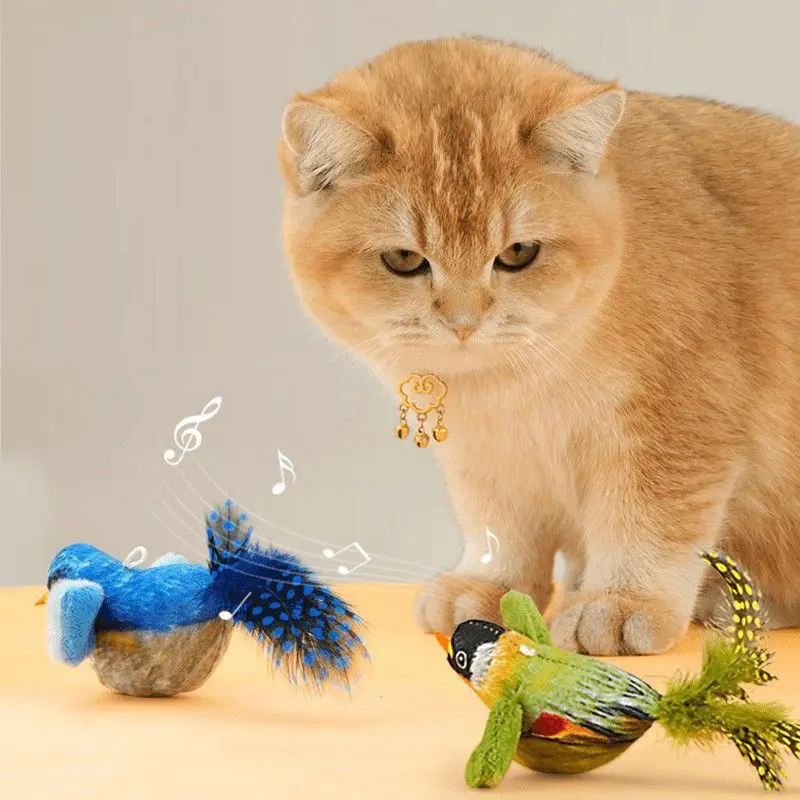 Đồ chơi cho mèo, Gậy Vui Nhộn Treo, Có Thể Gọi Chim Và Xích Đu, Thích Hợp Cho Mèo Con, Giúp Giảm Buồn Chán, Dụng Cụ Hữu Ích, Có Âm Thanh Thú Cưng Và Tiếng Chim