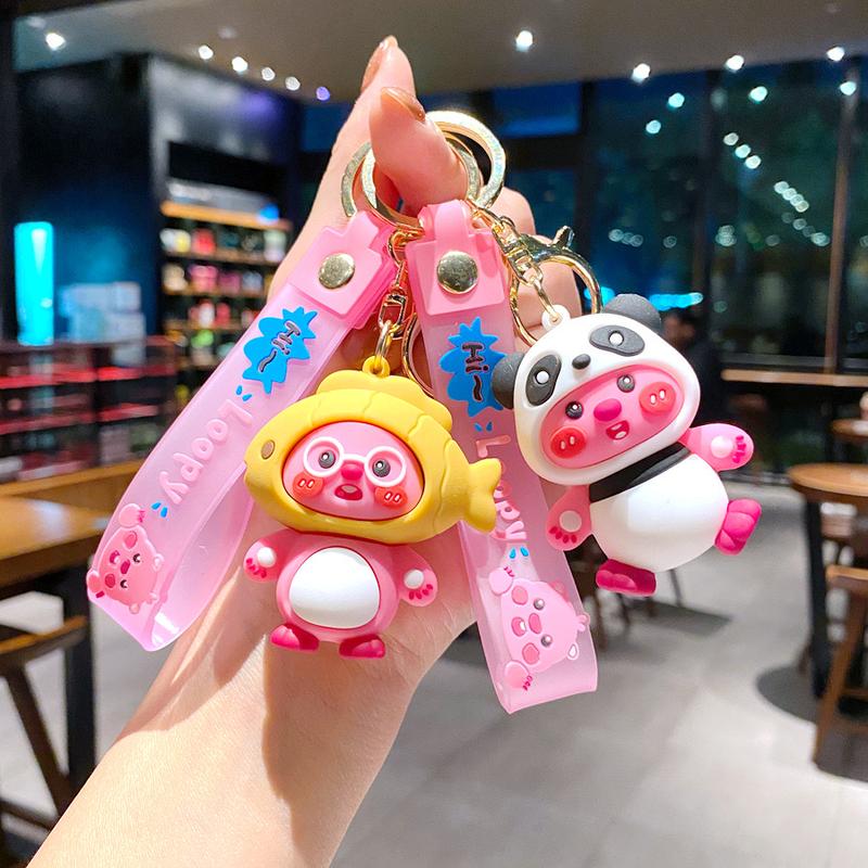 Gantungan Kunci Desain Kartun Lucu Loopy Untuk Tas Sekolah / Gantungan Kunci Mobil Motor KeyChain Liontin Tas / Gantungan Kunci Lucu 1