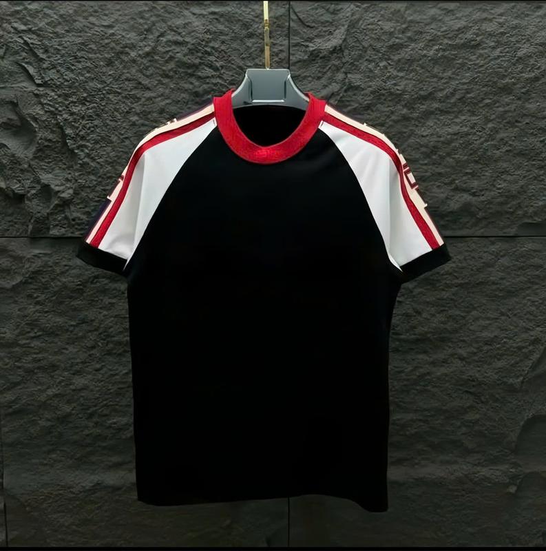 Áo thun cổ tròn phối viền vai mix màu chất thoáng mát,dễ mặc co giãn trẻ trung sang trọng-BUNZ STORE Menswear TOP