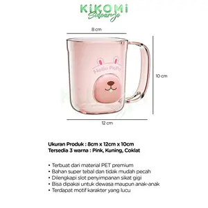 GELAS CANGKIR KUMUR Anak Tempat Sikat Gigi 2 in 1 Karakter Lucu Cute Hello Bear Mouthwash Cup - KM