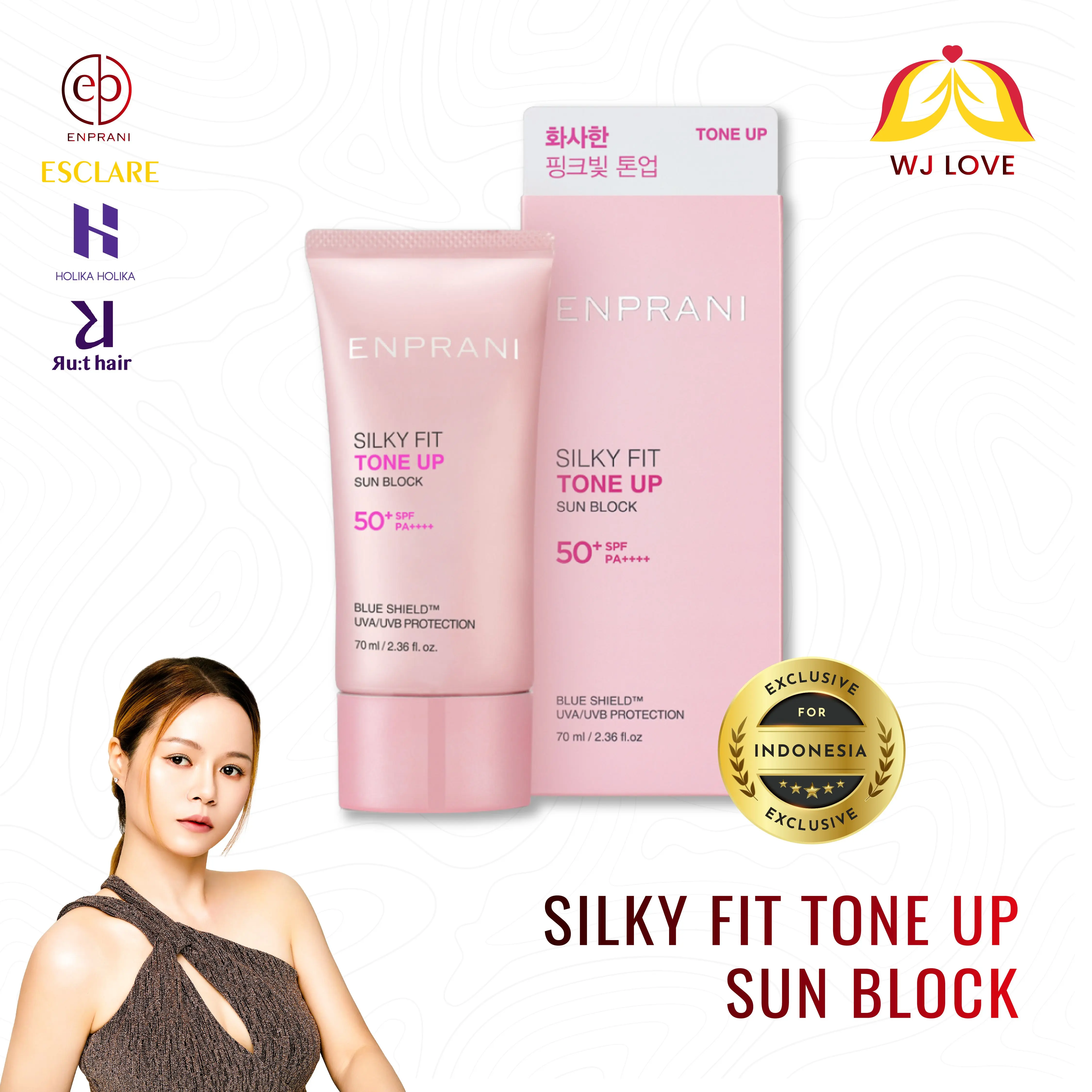 Enprani Silky Fit Tone Up Sun Block ( Tabir Surya ) Facial Merah Perawatan Cover