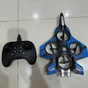 2.4G High simulation alloy Jet Fighter RC Aircraft EPP Foam Glider Children 360° rotation Fighter Aircraft Four-axis Remote Control  Fighter Parent-child interactive Toy for Boys Girls