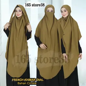French Khimar Crinkle Jumbo Cutting Oval Bercadar Zahira
