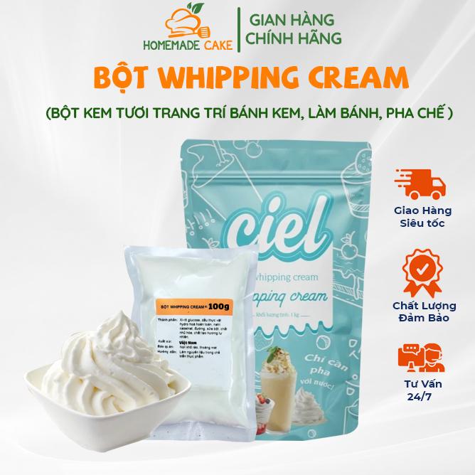 Bột Whipping Cream, bột ke.m tư.ơi dùng trang trí bánh kem, pha chế, gói 100gr - HomeMadeCAKE