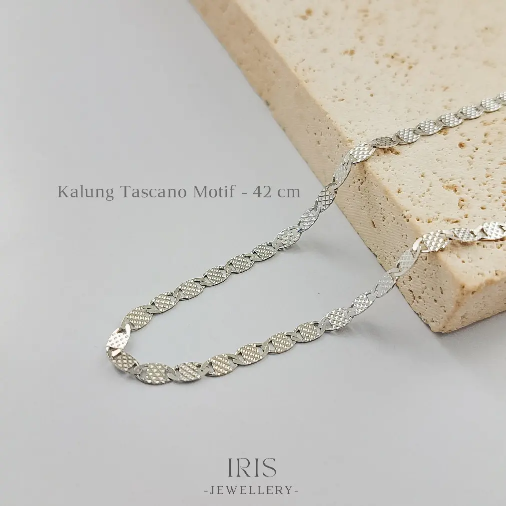 [Iris Jewellery] - Kalung Tascano Motif - 42 cm - S925 lapis LM 18K