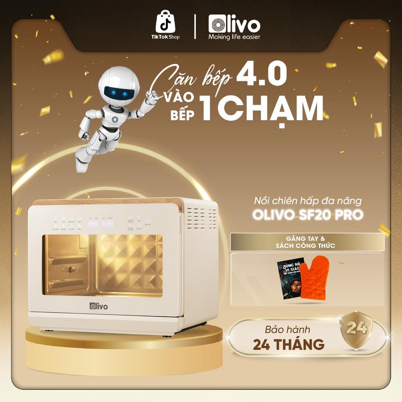 Nồi chiên hấp đa năng OLIVO SF20 PRO 20L Nồi chiên hơi nước 70 chức năng công nghệ hấp Nano Steam chiên Eco Fry vệ sinh dễ dàng bộ phụ kiện đa dạng