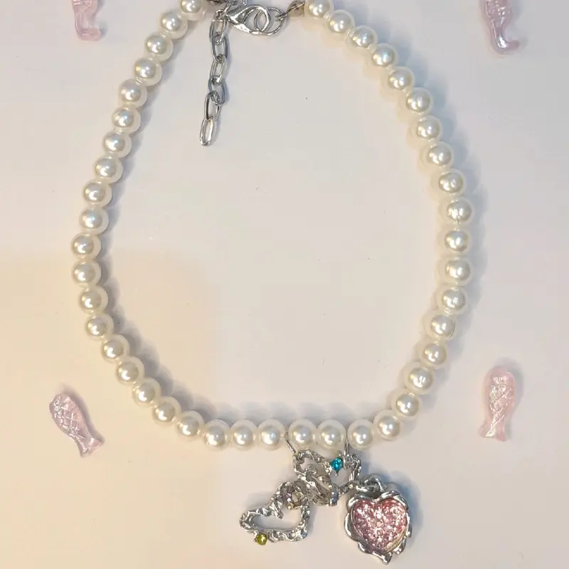 Kalung Kucing Cantik dan Lucu dengan Manik Mutiara 2
