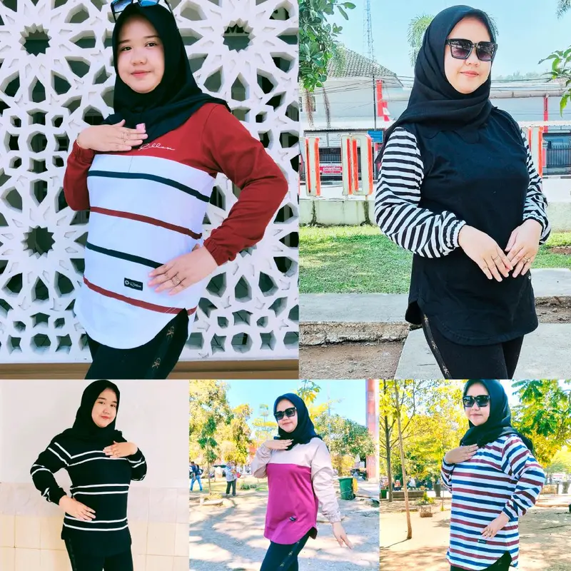 Kaos Atasan Wanita Oval Motif Terbaru Kain Katun Combad Premium Adem 0