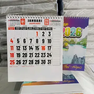 Kalender Meja Angka (BO) Font Hitam Tahun 2026 [Terima Cetak Sablon]