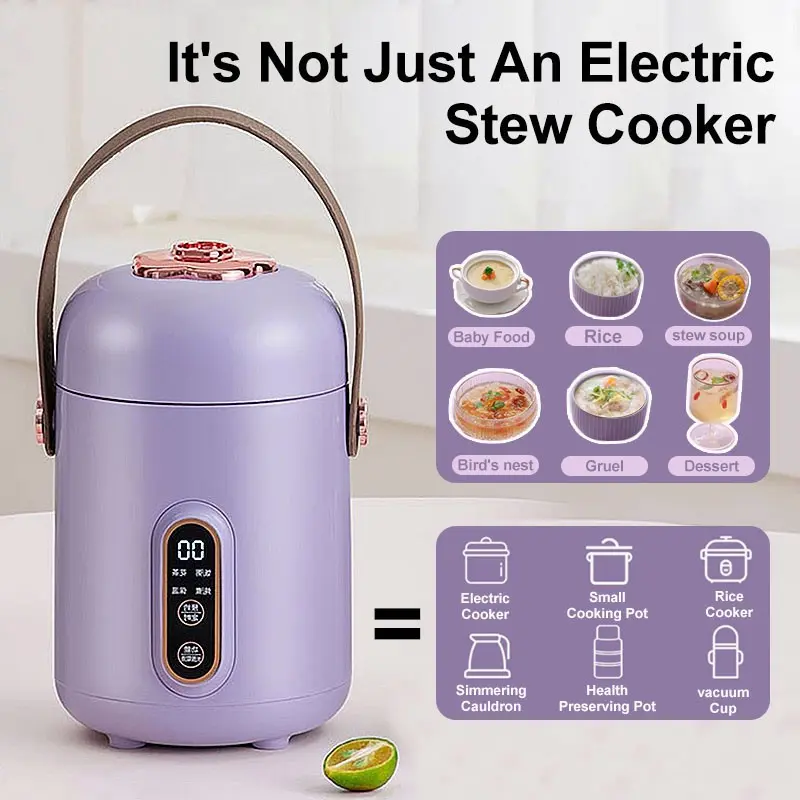 【SG STOCK】 Electric Stew Pot 8 In 1 Slow Cooker Multi Electric Rice Cooker Porridge Soup Stew Baby Porridge Cooker Cooking Pot Electric