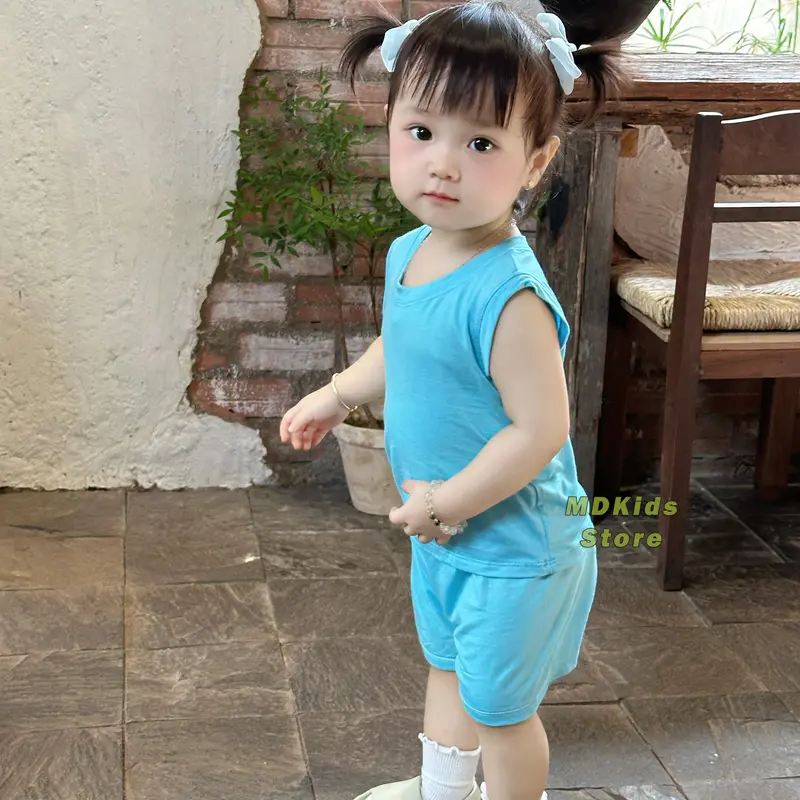Bộ ba lỗ thun lạnh cho bé trai,bé gái từ 5kg-15kg 8