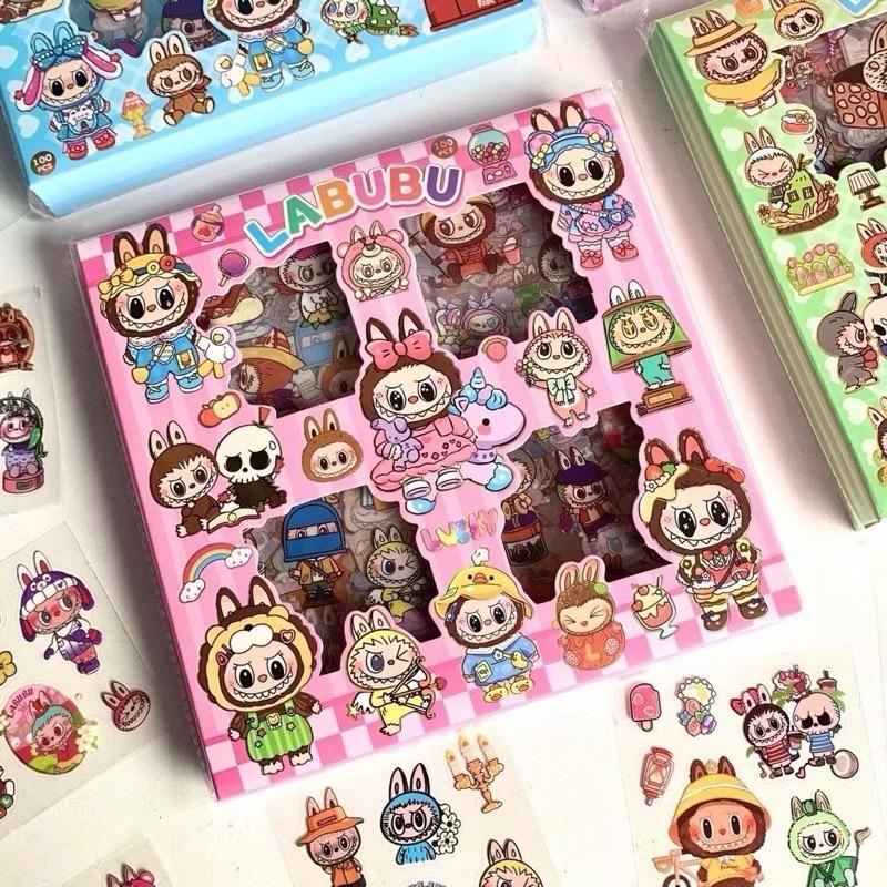 STICKER LABUBU isi 100 Pcs/box Sticker Karakter Waterproof Anti air ...