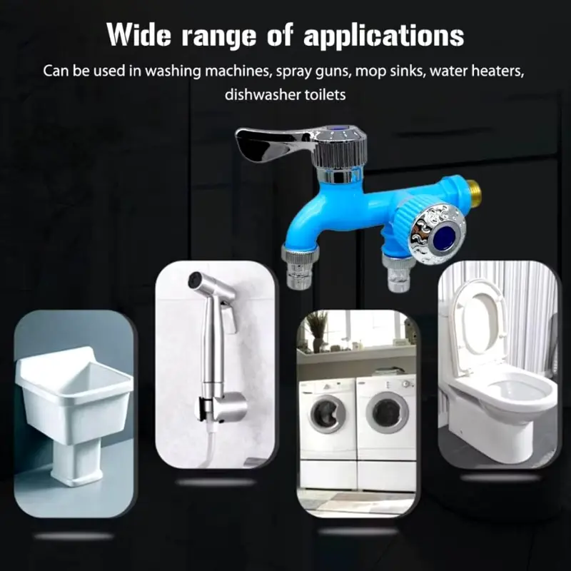 Keran Cabang Shower ABS Kran Air Double Plastik Kamar Mandi Toilet WC - KranAir2Cabang, Warna Random 1
