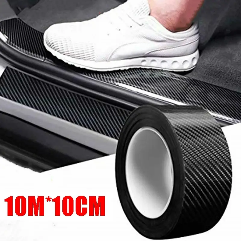 Miếng Dán Họa Tiết Sợi Carbon, Dải Bảo Vệ Cốp Xe Ngưỡng Cửa Ô Tô, Băng Dính Dán Chống Trầy Xước, Đề Can Chống Thấm Nước, Có Chiều Dài 1 / 3 / 5 / 10M 0