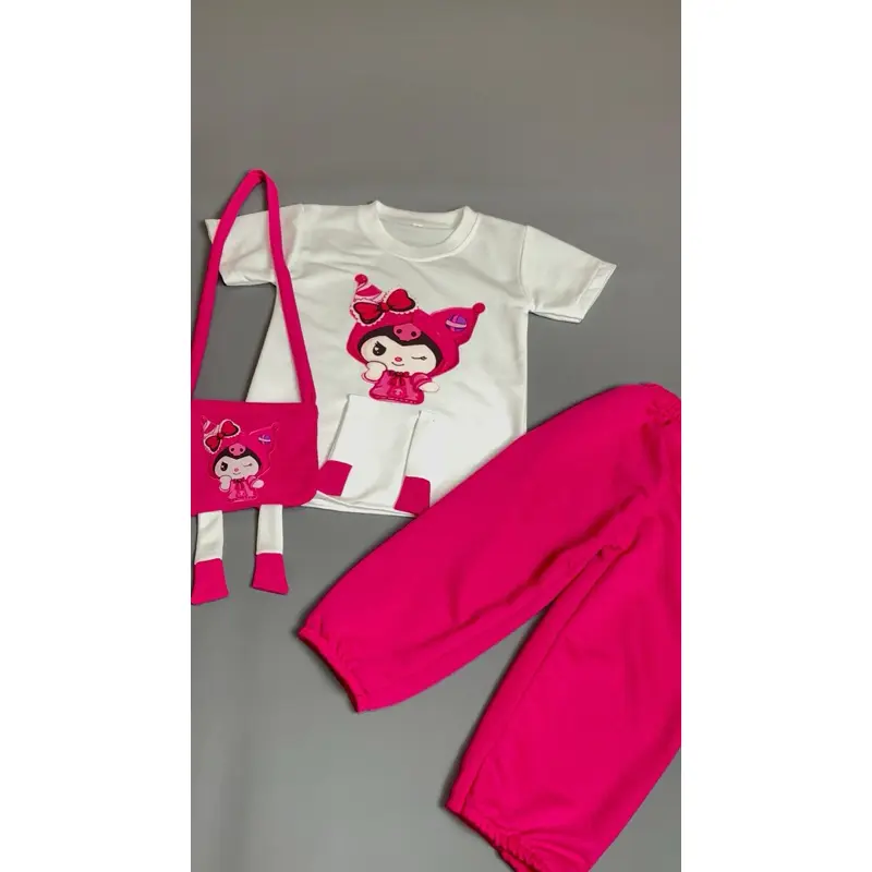 SETELAN ANAK PEREMPUAN KUROMI FREE TAS 1-5TAHUN 5
