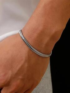 メンズ ステンレスブレスレット シルバーアクセサリー ヒップホップ パンク