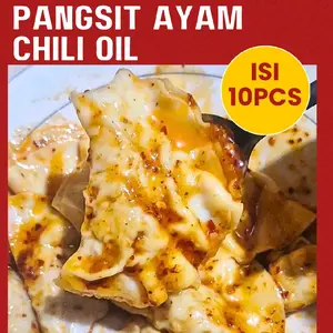 PANGSIT AYAM ISI 10 SUDAH FREE CHILI OIL REBUS/GORENG/KUKUS