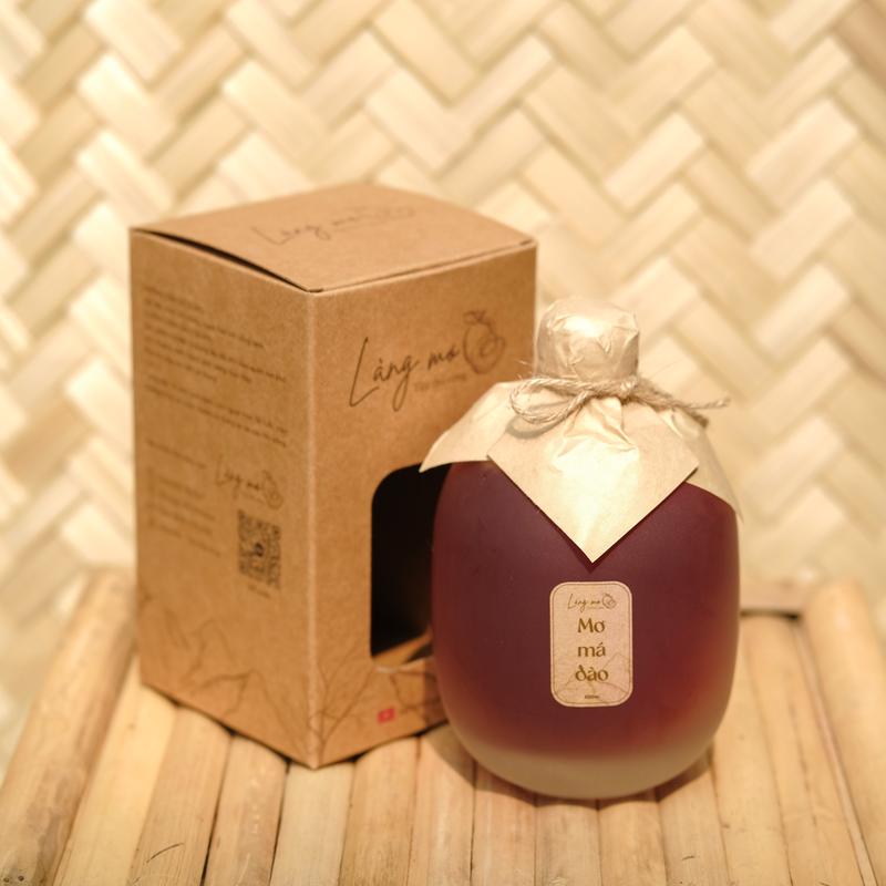  Làng Mơ - Mơ Má Đào Thủ Công Đặc Sản Tây Bắc 500ml Chai Thủy Tinh Hộp Giấy Kraft 