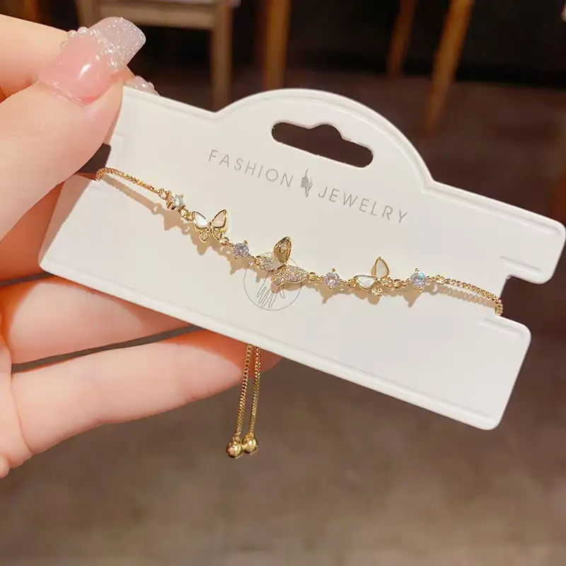 COD Gelang Titanium Wanita Anti Karat Berlian Kupu Liontin Korea Aesthetic Aksesoris Anti Luntur Perhiasan Gelang Serut Mewah S183