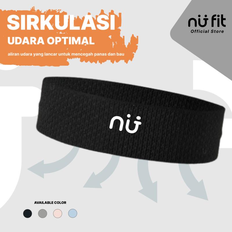 Nu Fit - Headband Yoga / Bandana Olahraga / Headband Olahraga - Hitam 3