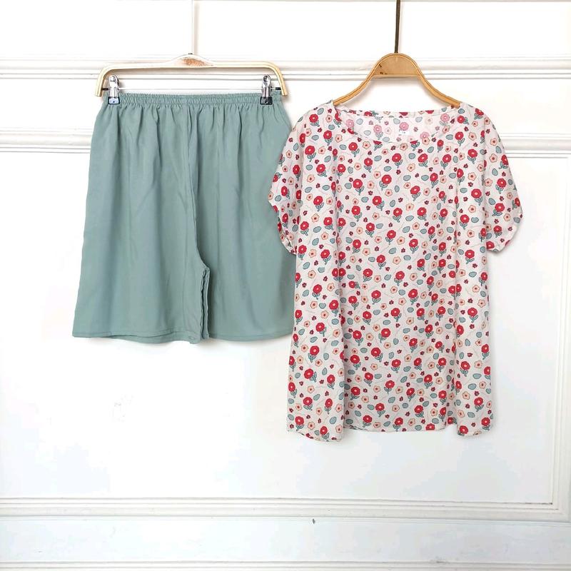 ONE SET GEMOY/SET CELANA PENDEK/SET RAYON/BAJU RUMAHAN Setelan 4