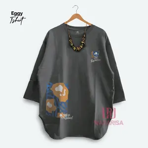 Baju kaos lengan 7/8. Bahan adem halus  Katun combed Sablon Tebal Standar Distro