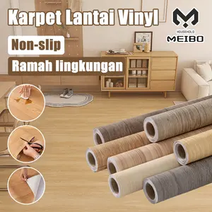 Karpet Lantai Motif Kayu / Karpet Lantai Roll Vinyl Roll/ Vinyl Gulung Panjang Dekorasi Lantai Motif Kayu Anti-Slip Mudah Bersih /Bertekstur Emboss Ketebalan 0.5 mm3 M X 60 CM