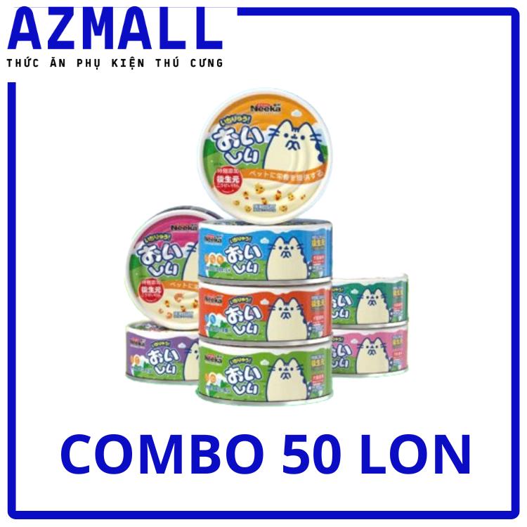    Bao bì mới   Combo 50 Lon Pate cho mèo Neeka dạng lon 85g - 8 vị 