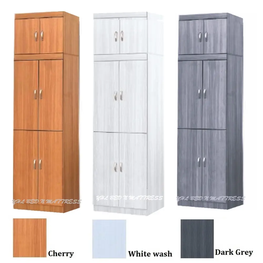 YHL Solid Plywood Soft Closing Hinged 4 Doors Wardrobe With Top Cabinet