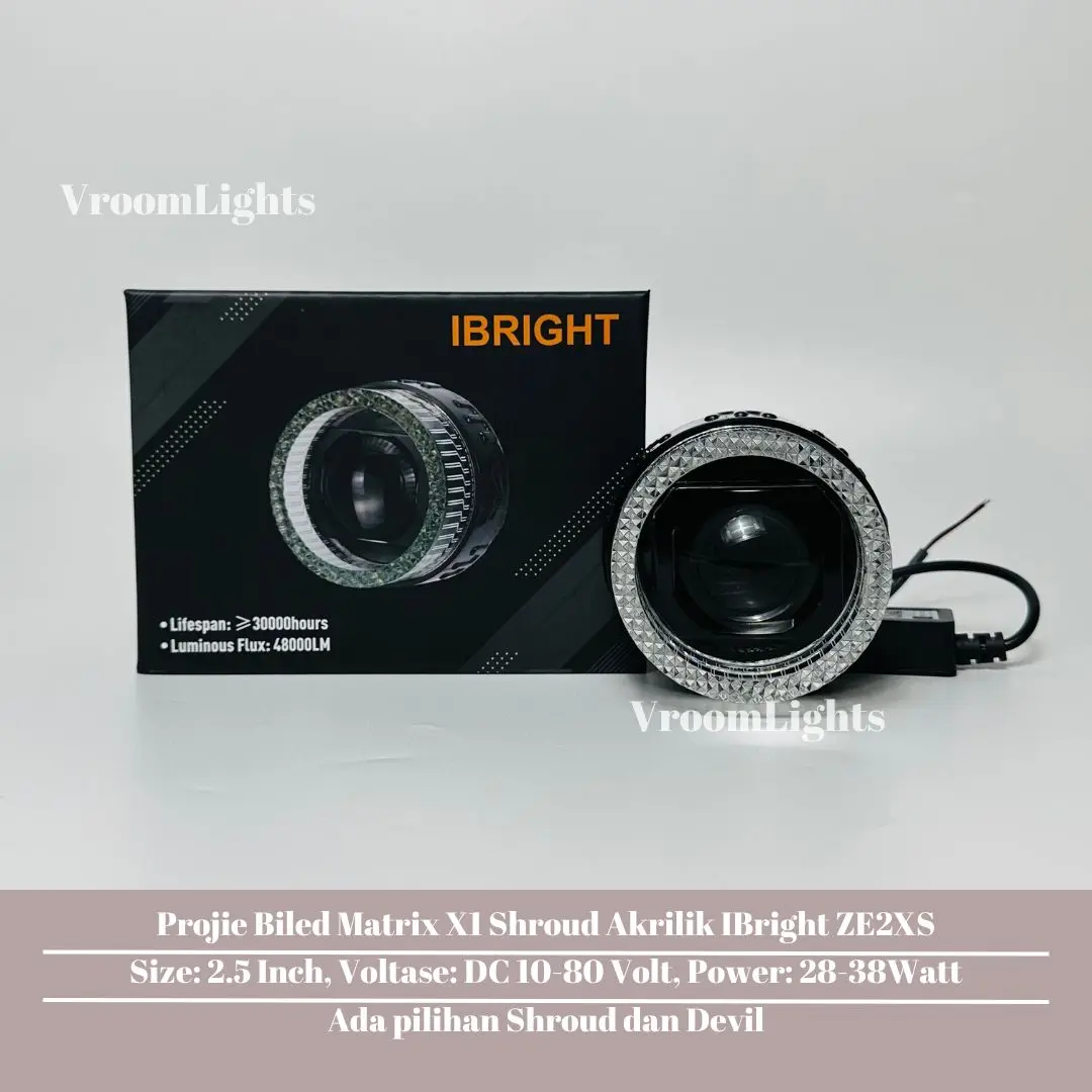 IBRIGHT Tipe ZE2XS Projie Biled Matrix X1 2.5 Inch Shroud Akrilik RGB Aplikasi Model Bulat