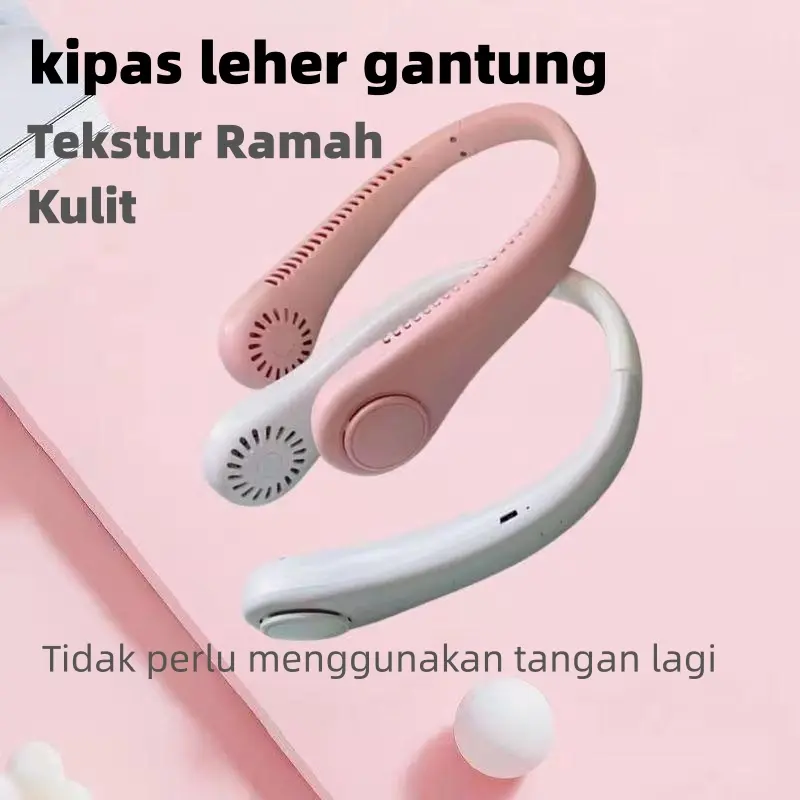 kipas gantung leher mini portable usb neck fan tanpa baling-baling Angin