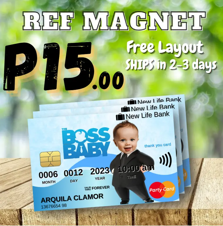 10 PCS Ref Magnet Souvenir FREE LAYOUT for Christening Wedding Debut Baptism Birthday Anniversary