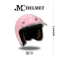 Gambar Helm Motor Bogo Retro JMC Lunor Polos List Chrome Pink Dengan Pet Warna Transparan SNI Pria dan Wanita - Yellow dari JMC Helmet Kota Tangerang 1 Tokopedia