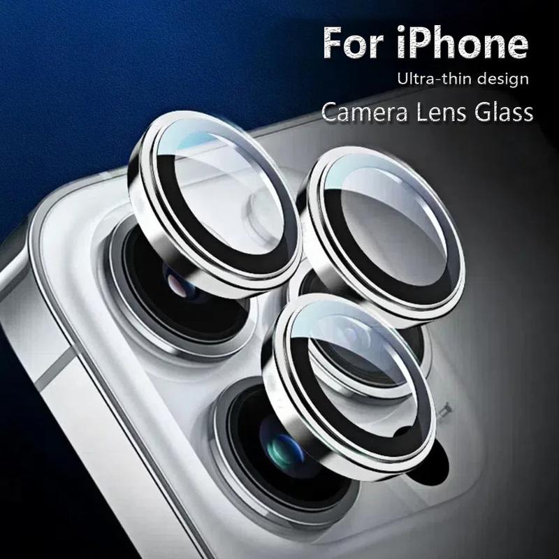 Bảo Vệ Ống Kính Kim Loại, Chất Lượng Cao, Dành Cho iPhone 15, 16, Pro Max, 14, 13, 12, 11, Pro Max, Mini, 14, 15, 16 Plus, Bảo Vệ Ống Kính Máy Ảnh, Kính Cường Lực HD, Bảo Vệ Màn Hình Camera Hình Tròn