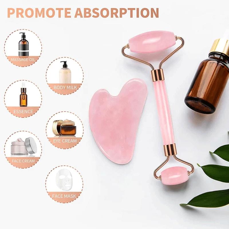 Product Introduction of 2pcs Heart Piece Scraping Board Double-Headed Resin Roller Massager Facial Beauty Massager 12