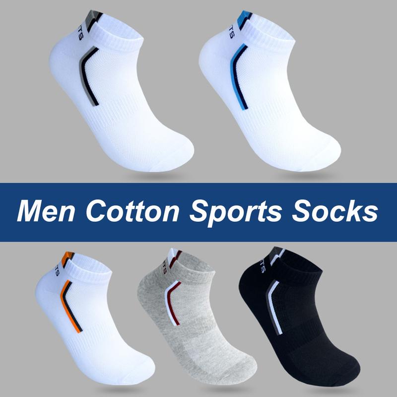 Tất Ngắn Cotton Nguyên Chất 100% Cho Nam, 5 Đôi, Chất Lượng Cao, Lưới Mỏng,…