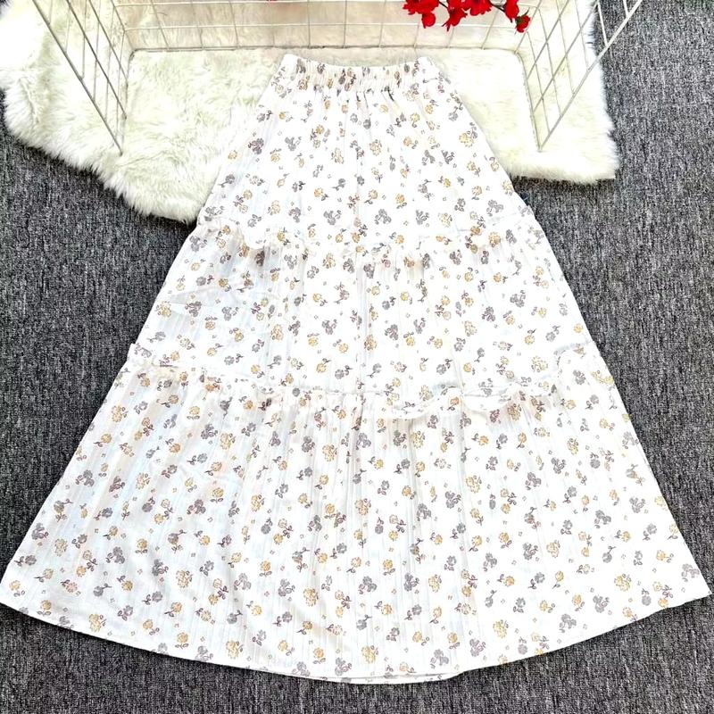 Rok Susun Korea Style Motif Bunga Kecil Cantik Kekinian 5