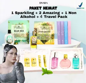 PAKET FANTASTIS 1 SPARKLING+1 NON ALKOHOL+2 AMAZING+4 TRAVEL PACK PARFUM UNISEX COWOK CEWEK