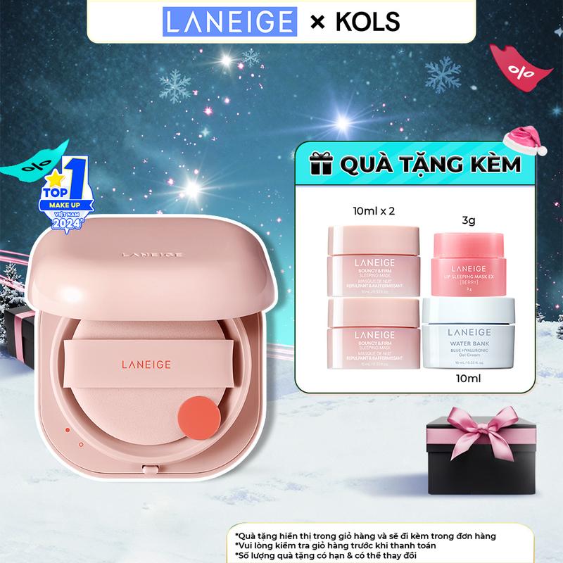 LANEIGE X KOL Phấn nước Trang Điểm che phủ siêu nhẹ che khuyết điểm căng bóng LANEIGE NEO Cushion Glow 15g Mỹ Phẩm Cosmetic Women _KOL