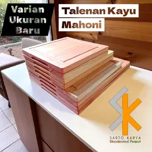 SARTO KARYA Talenan Kayu Mahoni Varian Ukuran Baru, Kayu Utuh Tanpa Sambungan