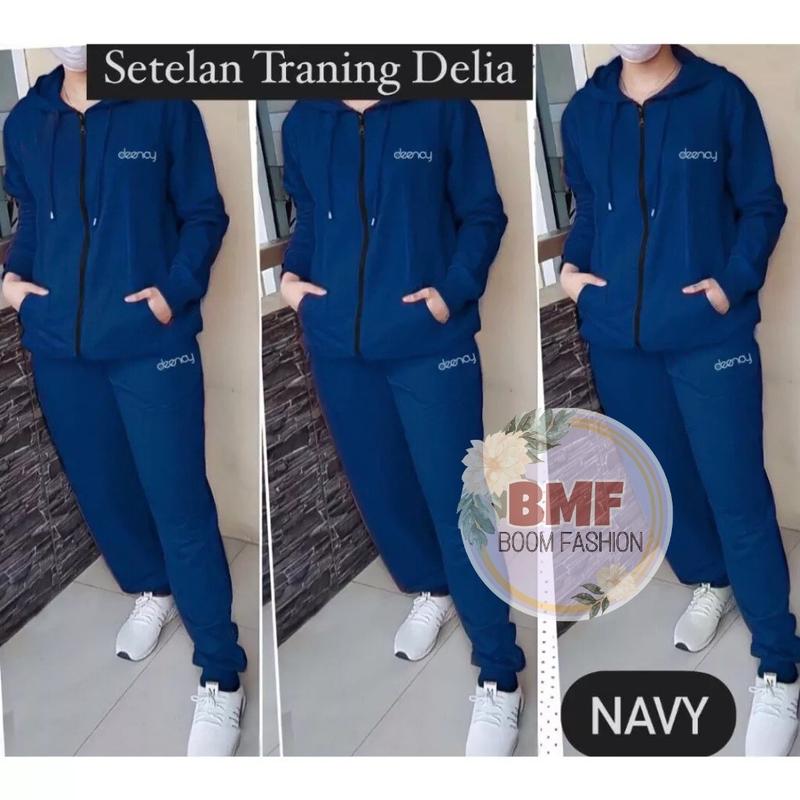 BOOM - Setelan Training Delia Hoodie L XL XXL 3XL 4XL Fashion Pakaian Training Wanita Jumbo Baju Olahraga Muslim 4