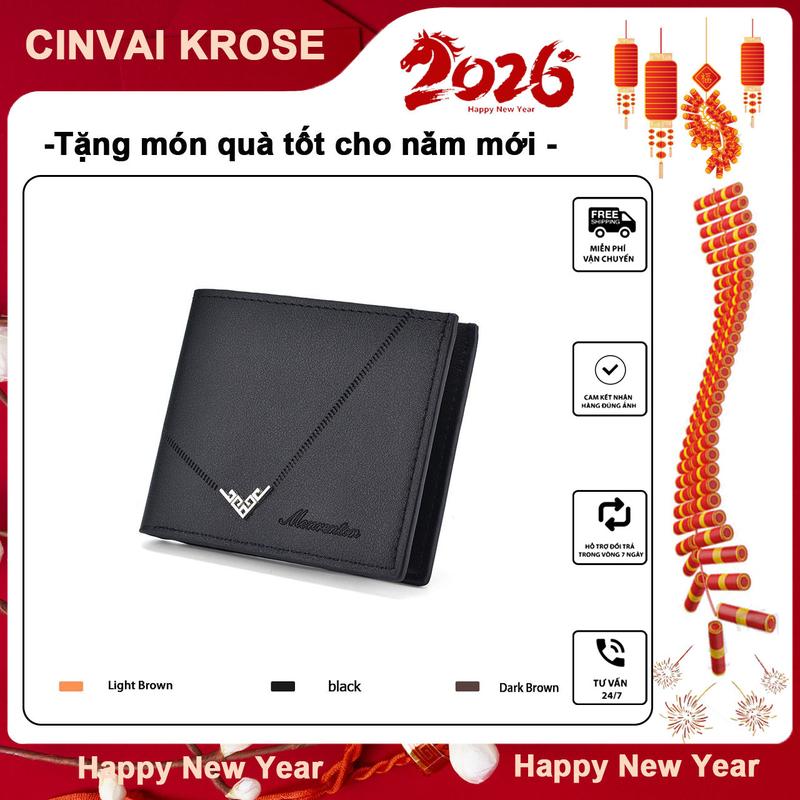  SHABILI Ví Nam Thật Ví Ngắn Túi Đựng Căn Cước Kẹp Thẻ Ví Tiền Xu Có Khóa Kéo Sức Chứa Lớn Đa Năng Chất Lượng Cao Làm Bằng Da PU Hình Chữ Nhật Thích Hợp Sử Dụng Hàng Ngày Phong Cách Thời Trang 