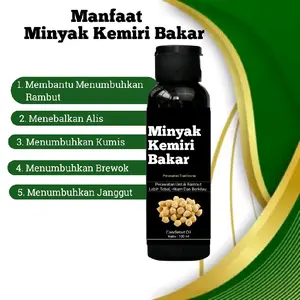 Minyak Kemiri Bakar Serum Penumbuh Dan Penebal Rambut, Alis, Brewok & Kumis Menebalkan Menghitamkan Jenggot Pria Menumbuhkan Pelebat Perawatan Vitamin Rontok