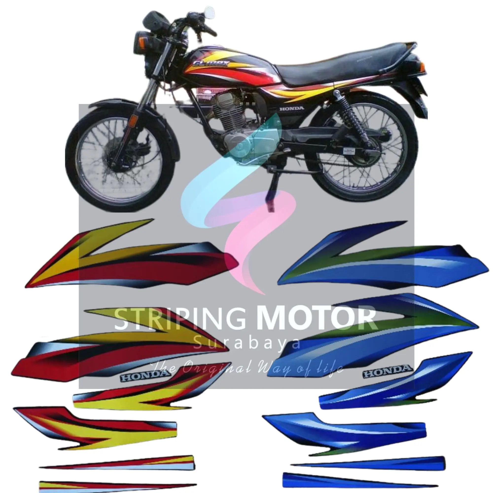 striping oringinal motor Honda GL Max tahun 2004 2005 Motorcycle